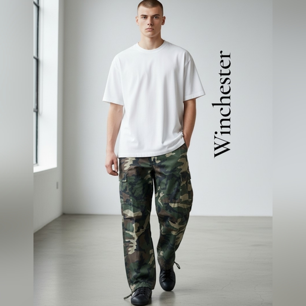Winchester Men's Camo Cargo Pants - Green Camouflage